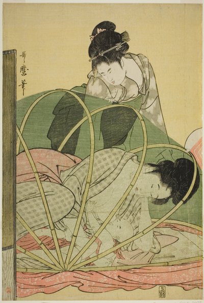 Muskietennet voor een baby door Kitagawa Utamaro