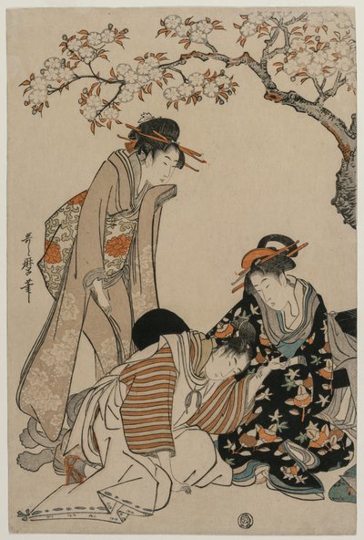 Parodie op een Keizerlijke Koets Scene door Kitagawa Utamaro