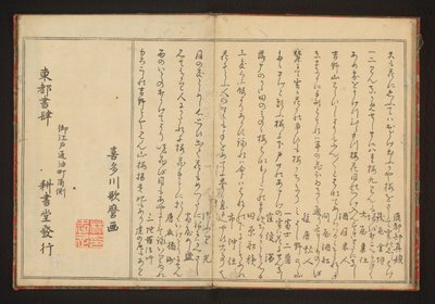 Poëzie door Kitagawa Utamaro