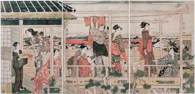 Kleding drogen door Kitagawa Utamaro