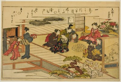 Schelpen-Matchspel, uit het geïllustreerde boek "Giften van de Eb (Shiohi no tsuto)" door Kitagawa Utamaro