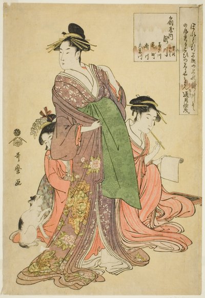 Takigawa van de Ogiya door Kitagawa Utamaro