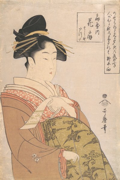 De courtisane Hanaogi van het Ogiya-bordeel in Yoshiwara, ca. 1793-94 door Kitagawa Utamaro