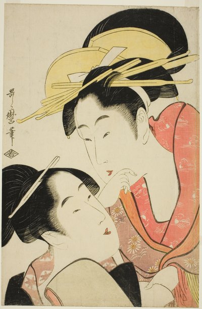 De gewoonte om anderen te bekritiseren (Ta o soshiru kuse), uit de serie "Zeven slechte gewoonten (Nakute nana kuse)" door Kitagawa Utamaro