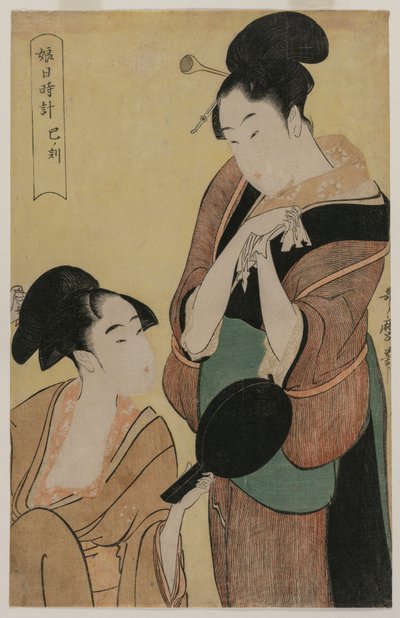 Het uur van de slang uit de serie Een klok voor jonge vrouwen, c1796 door Kitagawa Utamaro