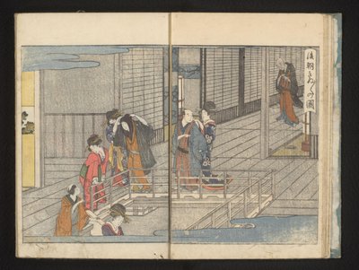 Vertrekkende gasten door Kitagawa Utamaro