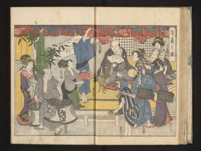 Voorbereidingen voor het lantaarnfestival door Kitagawa Utamaro