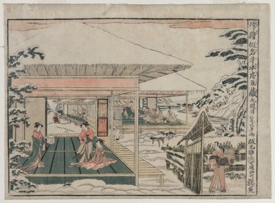 Chushingura: Act IX (uit de serie Perspectiefbeelden voor Het Schathuis van Loyaliteit) door Kitao Masayoshi