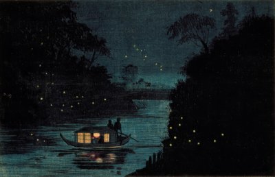Gloeiwormen bij Ochanomizu door Kiyochika Kobayashi