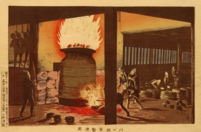 Potten en Ketels maken in Kawaguchi door Kiyochika Kobayashi