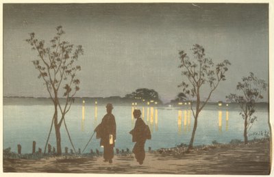 Nacht op de Sumida-rivier door Kiyochika Kobayashi