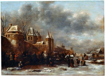 Een Kasteel aan de Rivieroever door Klaes Molenaer