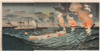 Grote overwinning van onze troepen in de Gele Zee: Nummer Vier door Kobayashi Kiyochika