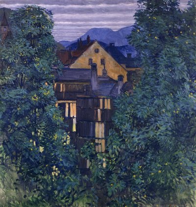 Overzicht van Payerbach, op de Achtergrond de Rax door Koloman Moser