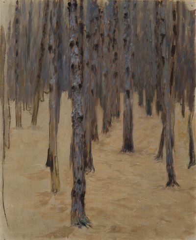 Naaldbos in de sneeuw door Koloman Moser