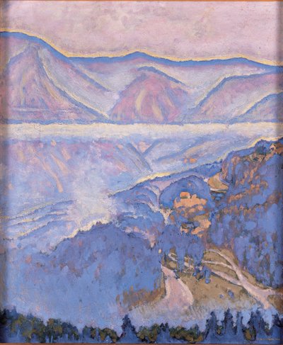 Regentag - Regenachtige dag ... (olieverf op doek) door Koloman Moser