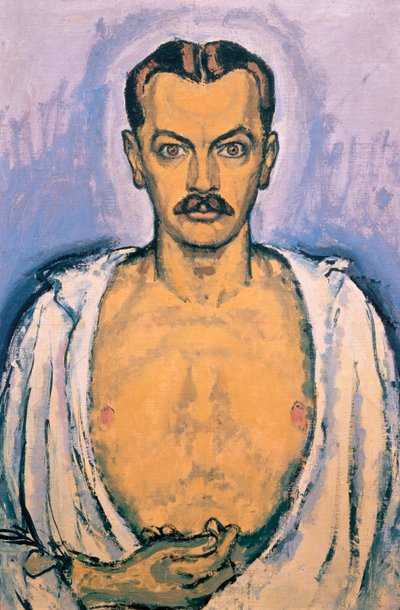 Selbstportrait - Zelfportret ... (olieverf op doek) door Koloman Moser