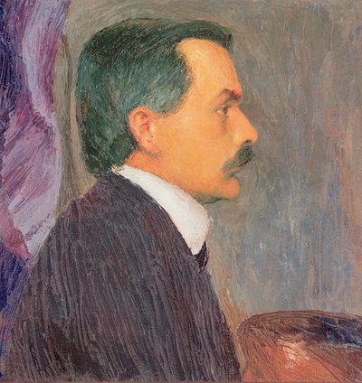 Selbstportrait - Zelfportret ... (olieverf op doek) door Koloman Moser