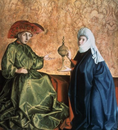 Koning Salomo en de koningin van Sheba, 1435 door Konrad Witz