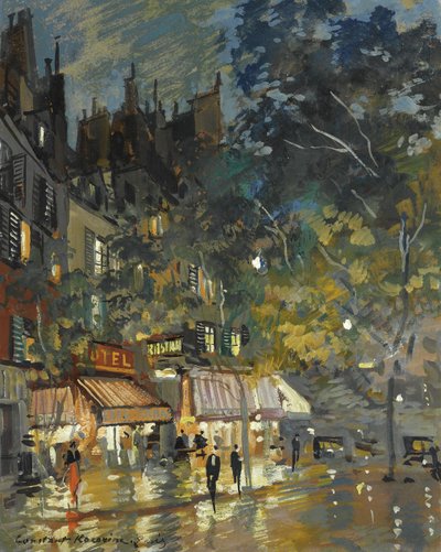 Café in Parijs bij nacht door Konstantin Alekseevich Korovin