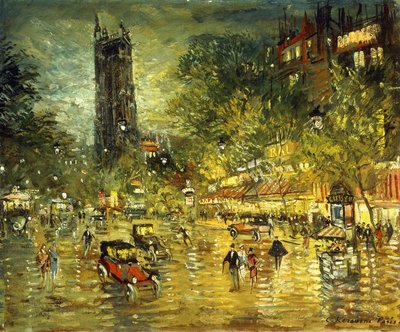 Parijse Straatscène door Konstantin Alekseevich Korovin