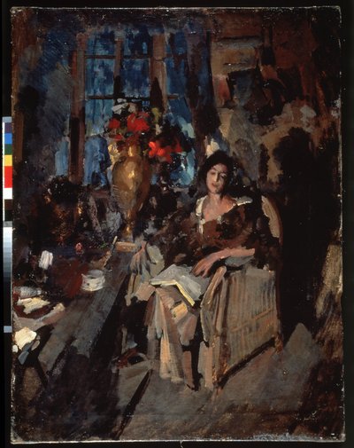 Portret van een vrouw door Konstantin Alekseevich Korovin