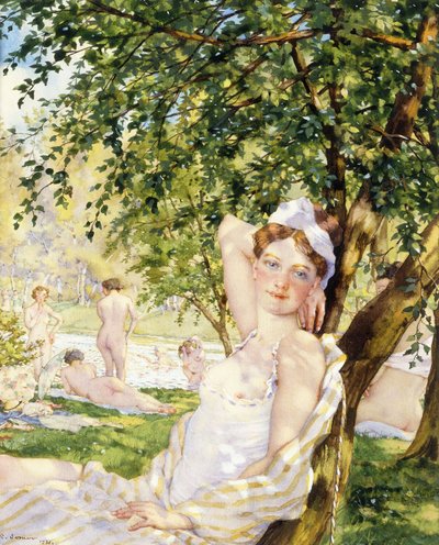 Baden in de Zon door Konstantin Andreevic Somov