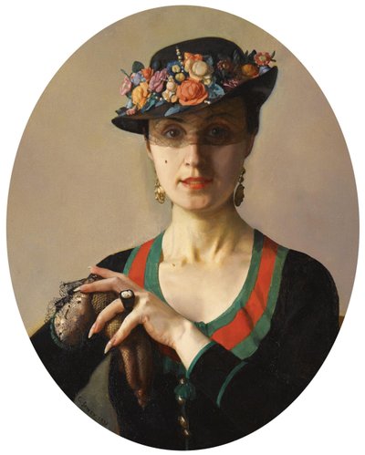 Portret van een Dame door Konstantin Andreevic Somov