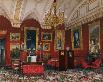 Interieurs van het Winterpaleis. De Studiekamer van Grootvorstin Maria Nikolajevna, Eind 19e eeuw door Konstantin Andreyevich Ukhtomsky