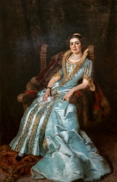Portret van Varvara Alexeevna Morozova door Konstantin E Makovskij