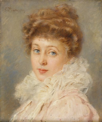 Portret van een elegante vrouw door Konstantin Egorovich Makovsky