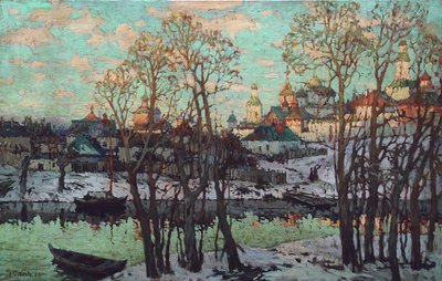 Stadsgezicht, 1915 door Konstantin Ivanovich Gorbatov