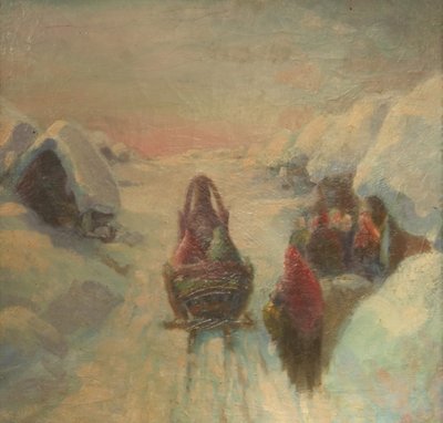 Winter. Slee rijden door Konstantin Konstantinovich Pervukhin