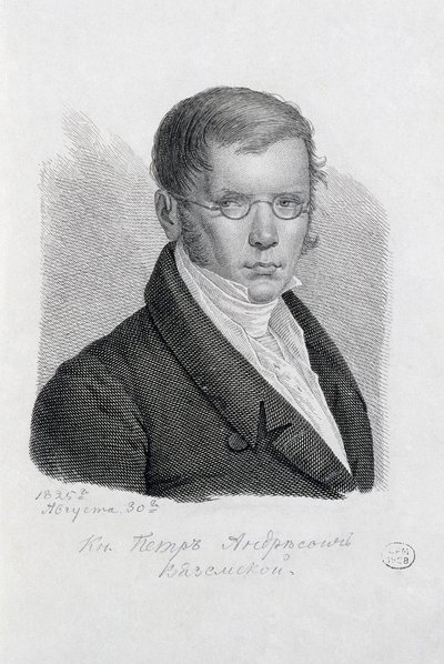 Portret van de Dichter Prins Pyotr Andreyevich Vyazemsky 1792-1878 door Konstantin Yakovlevich Afanasyev