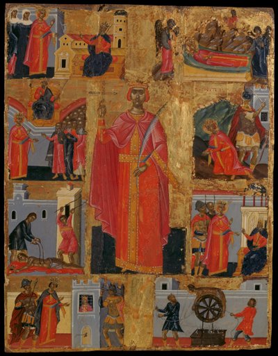 St Catherine en scènes uit haar leven door Konstantinos Tzanes