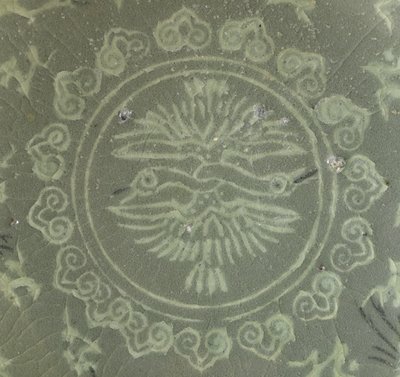 Kom met kraanvogels en wolken, ca. 1150-1200 door Korean School