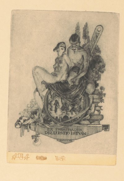 Ex libris van István Lusztig door Kornél Révész