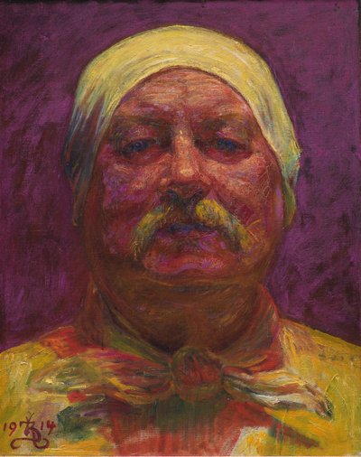 Zelfportret bij Lamplicht door Kristian Zahrtmann