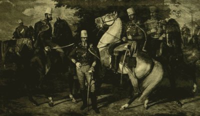 Officieren van het Károlyi huzarenregiment van 1849 door Károly Lotz