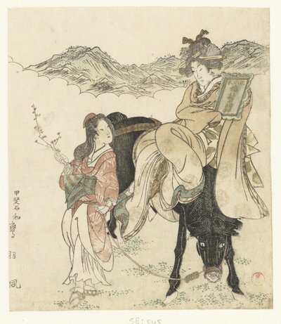 Op weg naar de tempel door Kubota Shunman