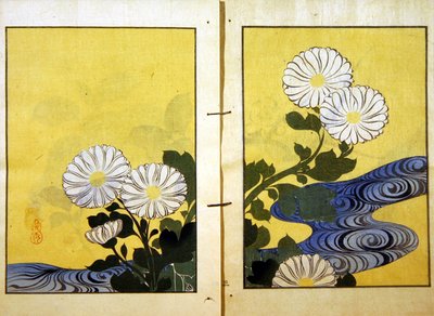 Bloemen naast een stroom, uit een editie van Kigyoku