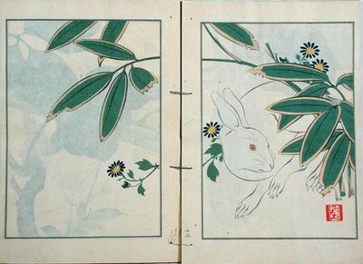 Het Konijn, uit een verzameling van het werk van de kunstenaar uitgegeven door Kobyashi Bunscichi in 1901 door Kurokawa Yasusada Kigyoku