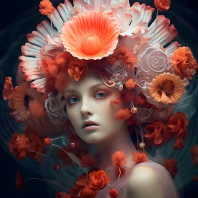 een close-up portret van de mooie onderwater Actinia zeeanemonen bloemen godin 2 door Kurt Heppke