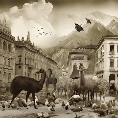 Innsbruck in een oude foto met elegante zebra