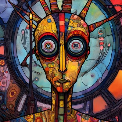 Karneval Cajun Sumpf Mutant Sci-Fi Droide, in de artistieke stijl van Tim Burton en Beksinski 4 door Kurt Heppke