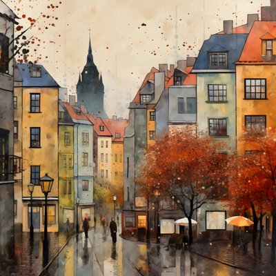 Praagse huizen 2 door Kurt Heppke