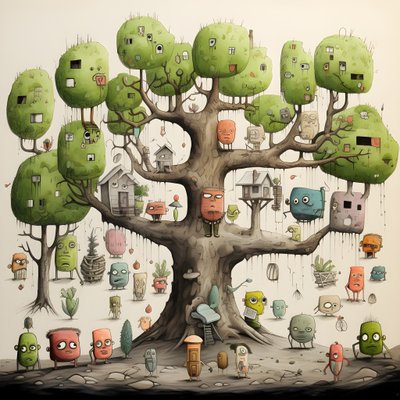 kinderillustratie bomen 4 door Kurt Heppke