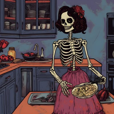 De geest in de keuken door Maddy Connelly kunstwerk door Kurt Heppke