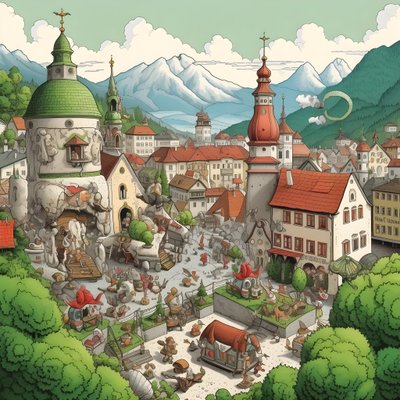 Oostenrijk, tekenfilm 2 door Kurt Heppke