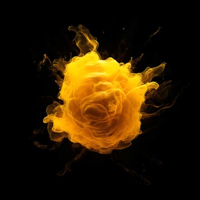 Gele energieblob met zwarte achtergrond 2 door Kurt Heppke